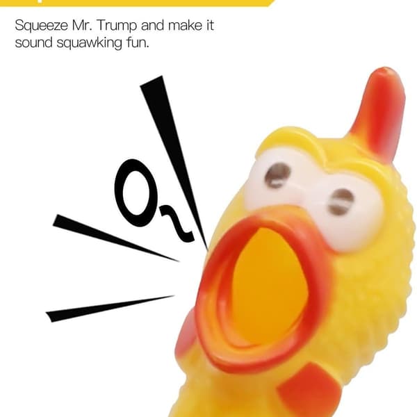 Nyhet Square Squealing Chicken Dog Toy - Stor - Gul KLB