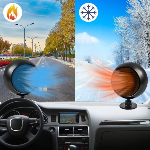 Autonlämmitin 12V, kannettava autonlämmitin, 180W 2 in 1 autonlämmitin