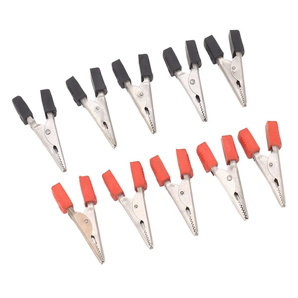 20-pack krokodilklämmor röda och svarta 1 cm öppning elektriska KLB