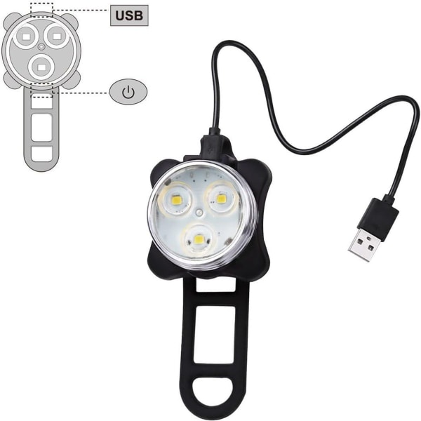 USB-oppladbar sykkellyssett, superlys KLB frontlykt