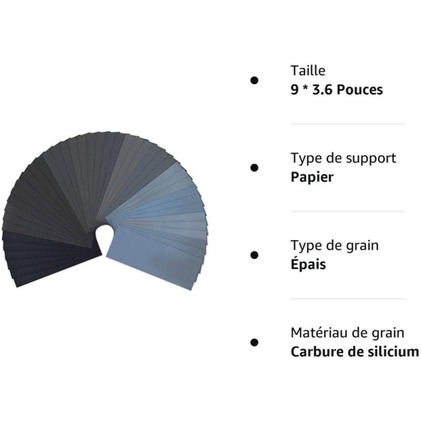 60 stk Sandpapir, Sandpapirark, Sandpapir 800/1500/3000/5000/7000 for Metall, Våt Tørr Sliping Papir, Korn Sandpapir, Vanntett Sandpapir KLB