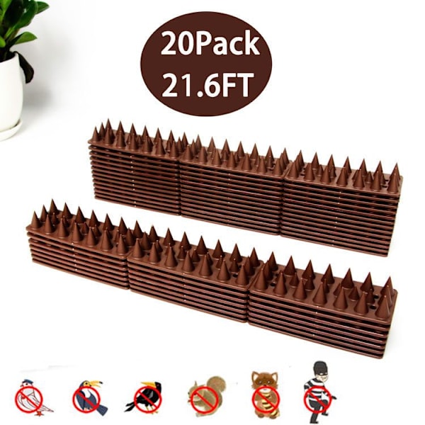 Due-spiker Plast Balkon Due-avvisende Sett Due Fugl Avvisende Katt Spiker 20 Stykker Brun