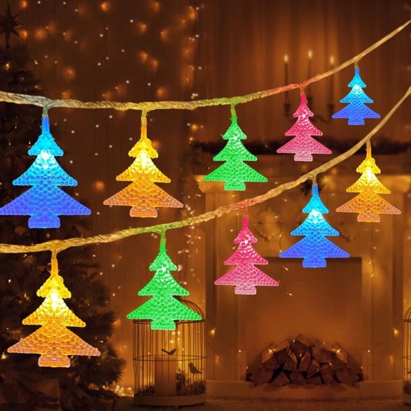 Farverige juletræslys, 6 m, 40 lysdioder KLB