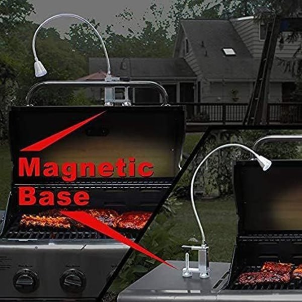 Magnetisk grilllampa - superljus 12 LED-lampor med flexibel svanhals -