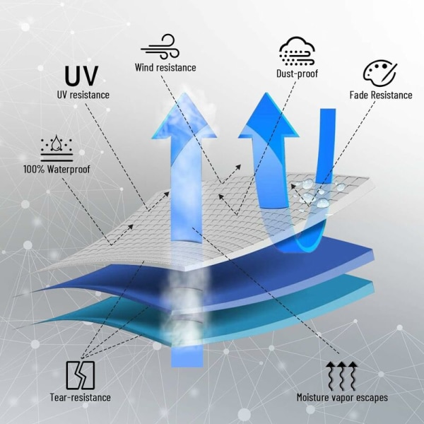 Vanntett hagemøbeltrekk 210 D, UV-bestandig Oxford-stoff for bordstol, sofa-213 × 132 × 74cm KLB