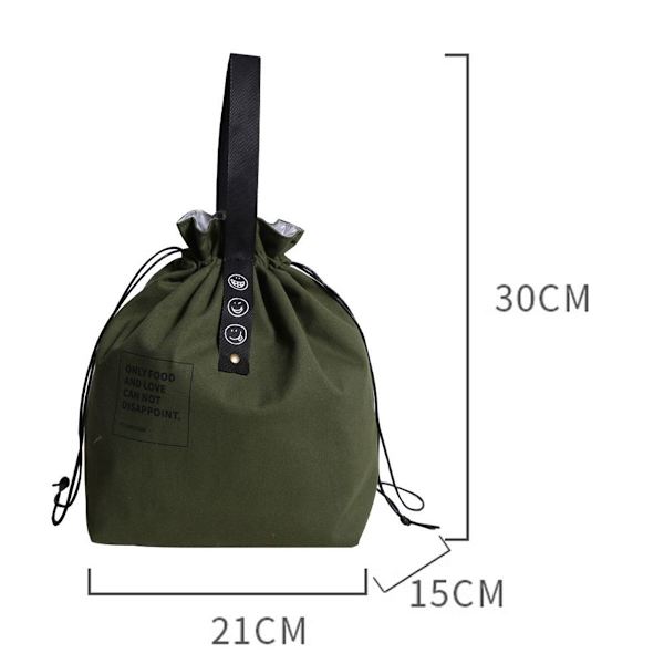 Lerrets Lunsjpose Lunsjveske Bento Tote Bag Gjenbrukbar Lunsjpose Grønn