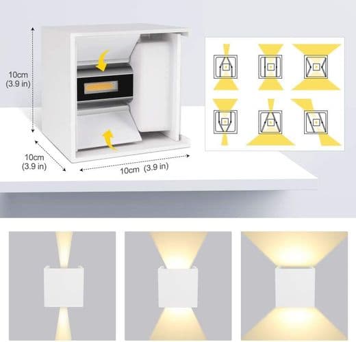 GHB 7W LED vegglampe med justerbar hvit