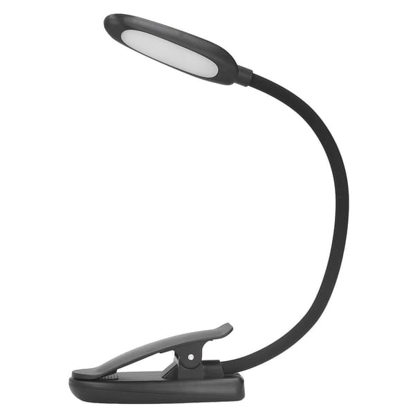 Klipsbar skrivebordslampe med 360° fleksibel svanehals