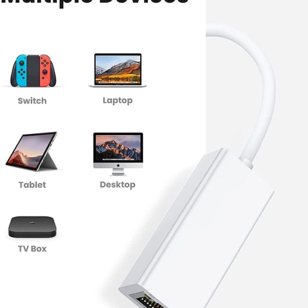 Ethernet-sovitin USB 2.0 - 10 100 verkko RJ45 LAN langallinen valkoinen