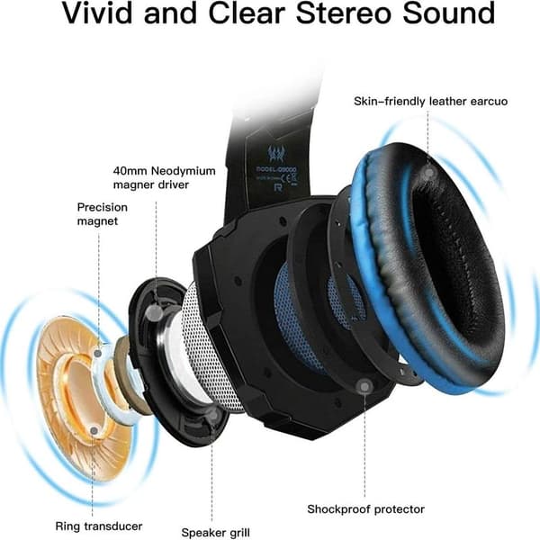 Gaming headset for PS4 Xbox One headset med stereo surround
