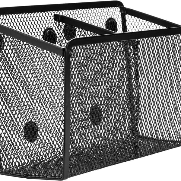 Magnetisk penneholder, 2 rum, mesh rustfrit stål, 2 rum KLB
