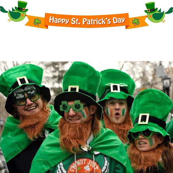 St. Patrick's Shamrock Top Hat Grön Flanell Top Hat för Män Kvinnor Lrish KLB