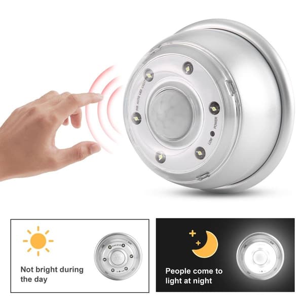 6LED IR bevegelsessensor nattlys lysstyrke justerbar KLB