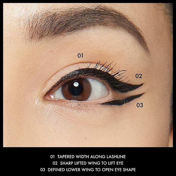 Tahraamaton ja vedenkestävä musta nestemäinen eyeliner-kynä mustalla