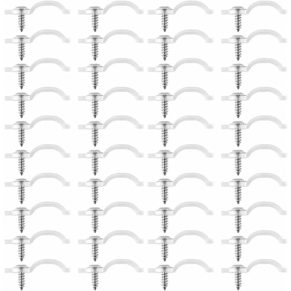 Festeklips for LED-stribelys 100 monteringsbraketter Klips for LED-stribelys Skruer inkludert Gjennomsiktig 10 mm bred Vanntett LED-stripe KLB