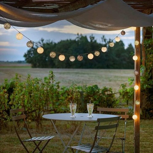 Bomullsboll-Ljusslingor Batteridrivna - 3M 20 LED Boll-Ljusslingor