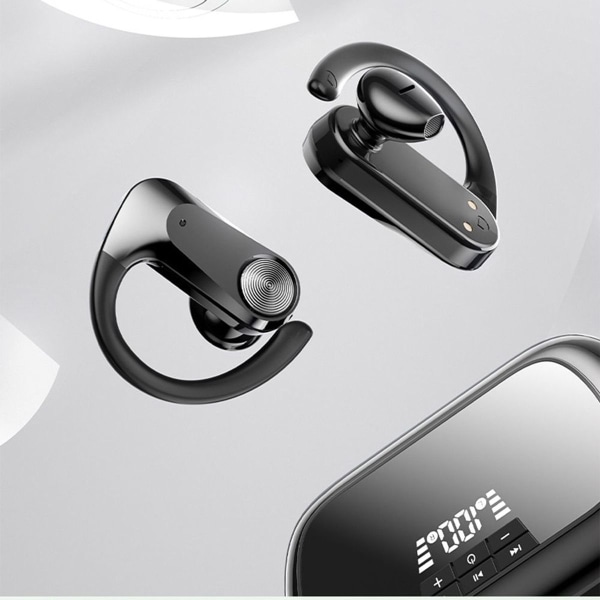 Bluetooth-hörlurar i örat, trådlösa Bluetooth 5.3-hörlurar, LED-display,