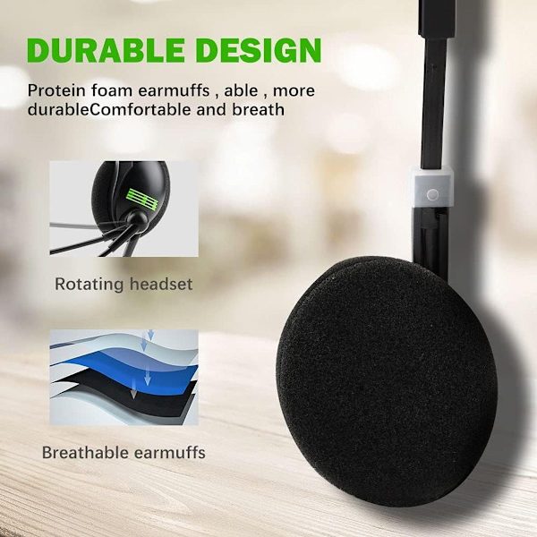 USB-headset, PC-headset med mikrofonbrusreducering & volymkontroll