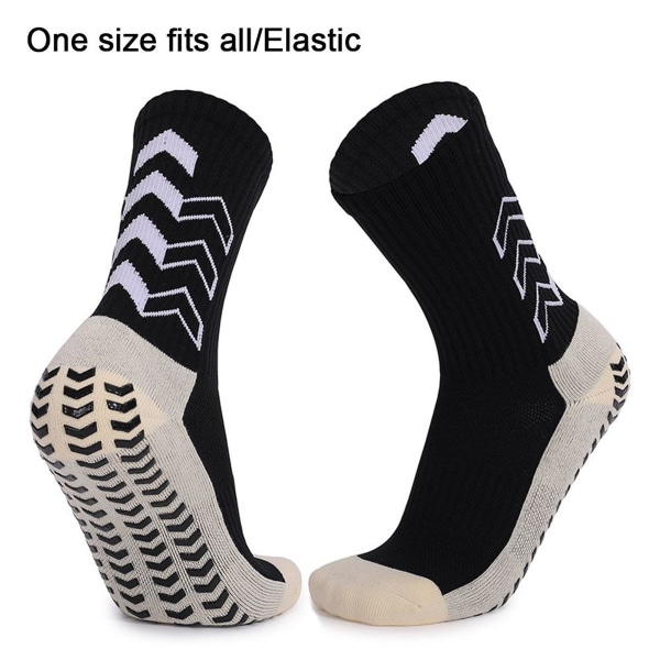 Adult Non-Slip Socks Thick Terry Football Socks Shockproof Black