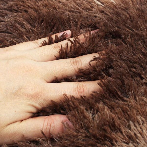 160x230 cm stor, mjuk plysch, lurvig, fluffig mattor, kaffe