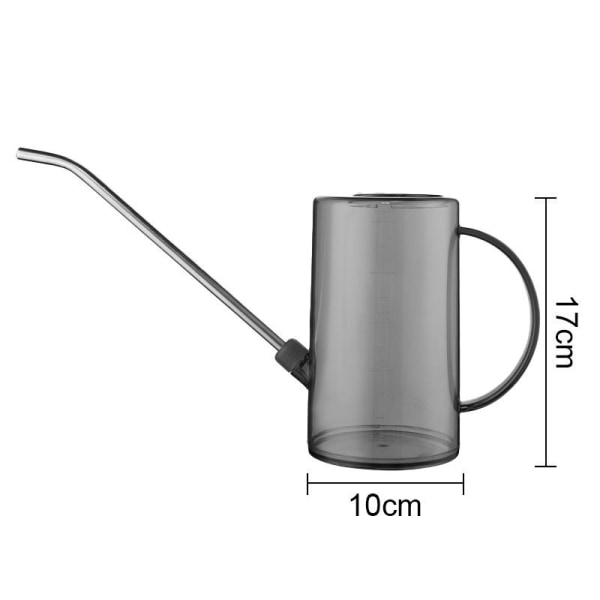 Svart vattenkanna, 1 liters vattenkanna med lång pip, för marmor grå