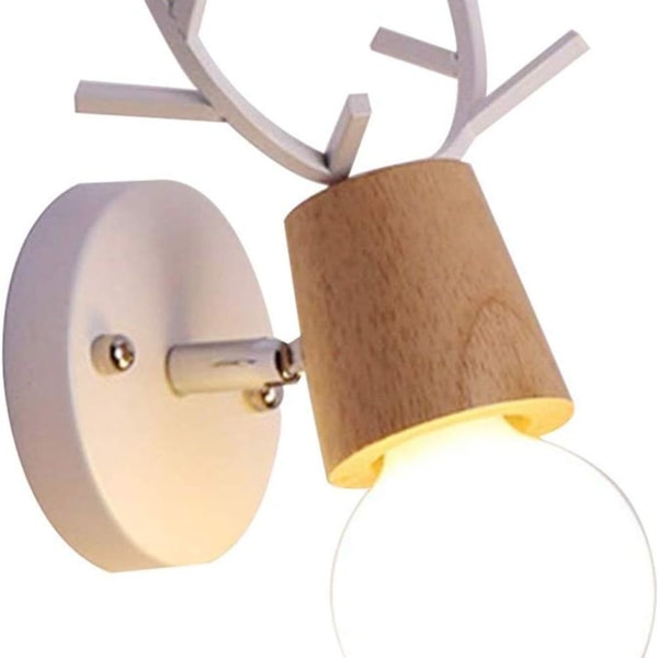 Snygg vägglampa Modern kreativ trä hjort huvud vägglampa KLB
