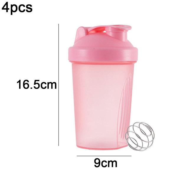 Shakerflaske med piskerisk kugler, shaker kop mikser til pink