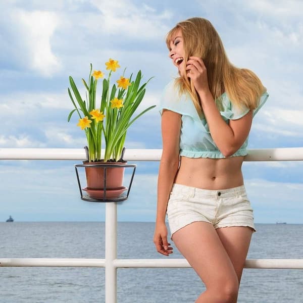 Hängande korgar i järnkonst, blomkrukahållare, 3-pack
