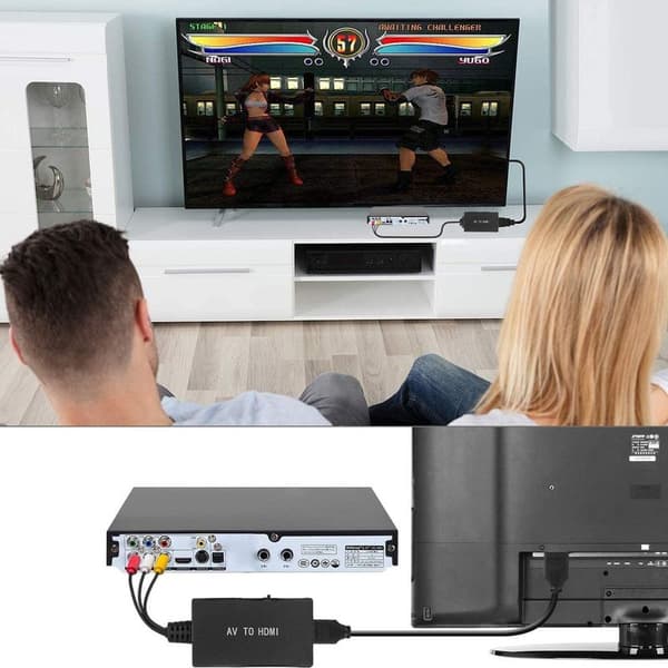 RCA-HDMI-sovitin, komposiitti-HDMI-sovitin tukee PAL/NTSC:tä