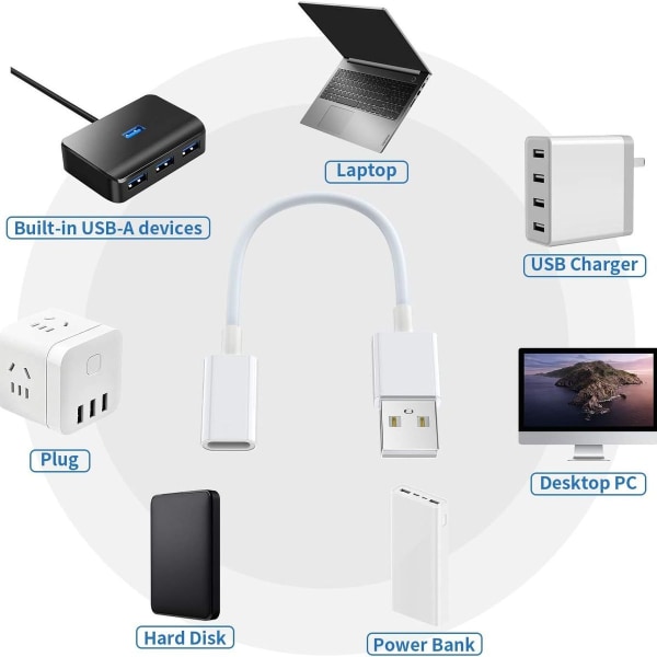 USB C-hona till USB-hane adapter (3-pack), Typ C till USB A