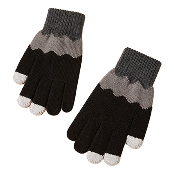 Kvinders Vinter Touchscreen Uld Magiske Handsker Varme Strikkede Fleece Foret Sort KLB