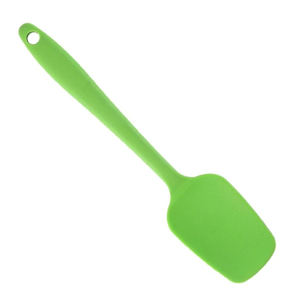Silikonspatel i ett stycke, spade, hushållsbakverktyg, liten, grön