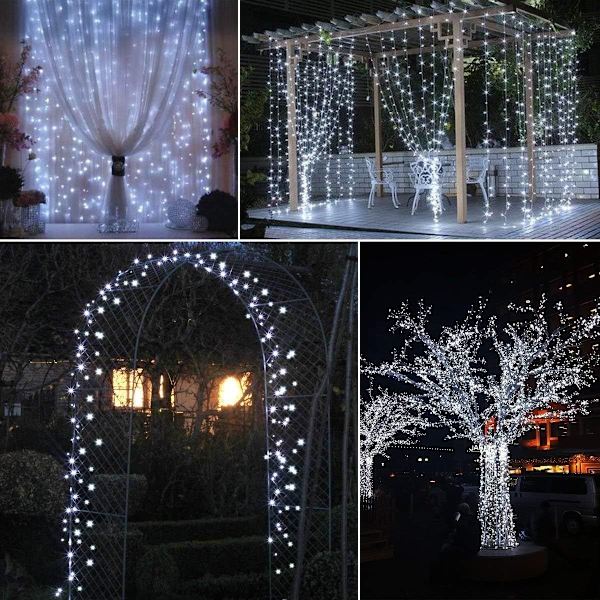 2 kpl ulkoaurinkokäyttöiset keijut valot, 10 m kumpikin, 100 LED KLB