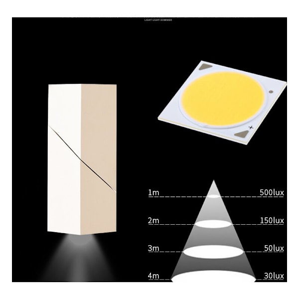 7W LED-ulkovalaisin, 6000K ulko-/sisäseinävalaisin, ulkokäytävä, autotalli, puutarhan seinävalaisin, IP54 vedenpitävä ulkoseinävalaisin musta KLB