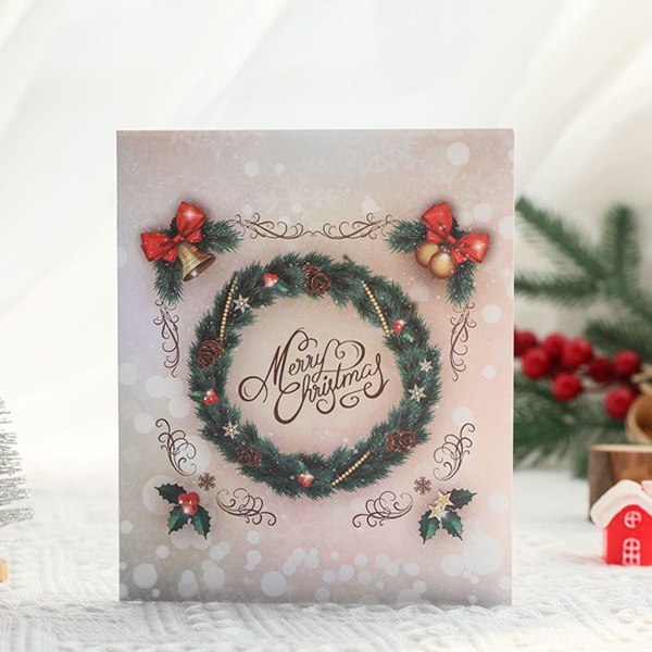 God Jul Pop Up-kort, 3D Pop Up Hilsenkort til Jul, Pop Up Jul
