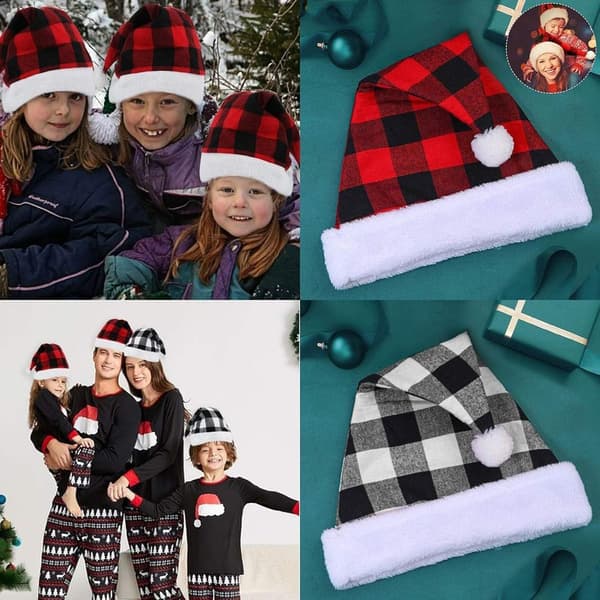 Pack Check Santa Hat Plysch Santa Hats Santa Hat KLB