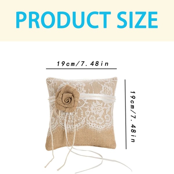 Linbue sløyfe blonderingpute 19cm