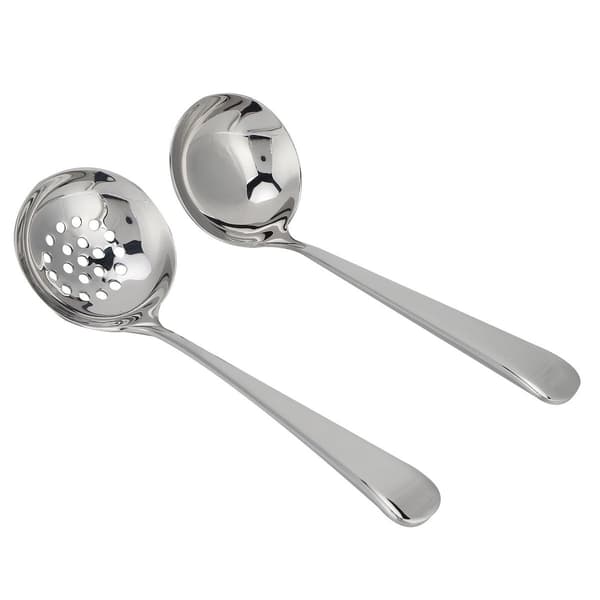 2 stk. rustfrit stålsuppe ske ske skimmer KLB