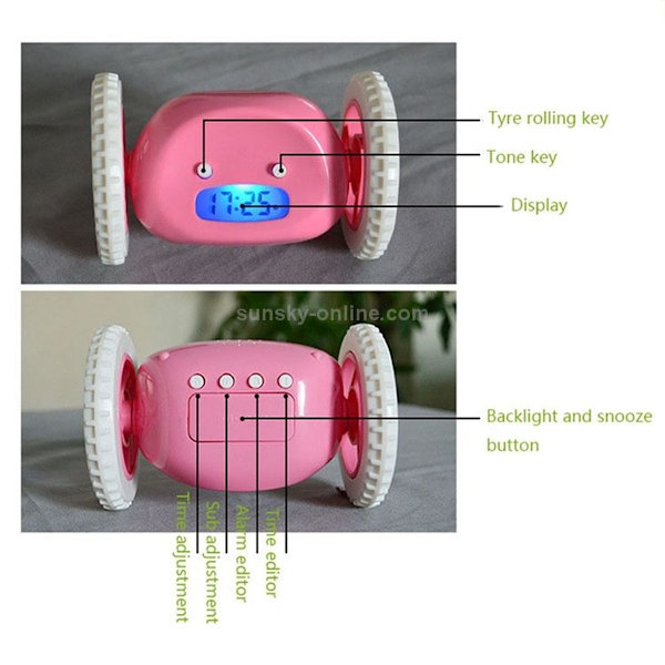 Magisk springande väckarklocka med tidsvisning Kreativ väckarklocka (Rosa)