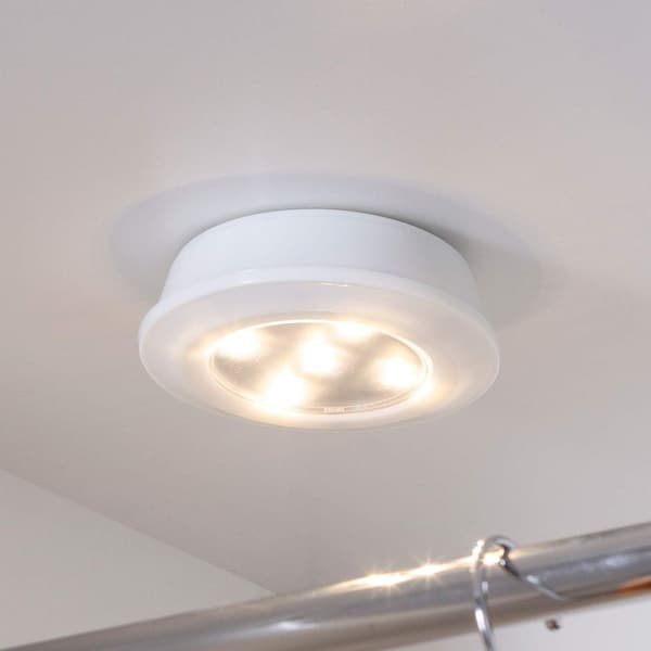 Lights4fun sæt med 4 LED tryklys under-skab lys varm hvid med KLB