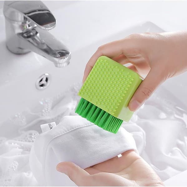 2-pack silikon tvättborste skrubba multifunktionell hushållstyg tvättborste