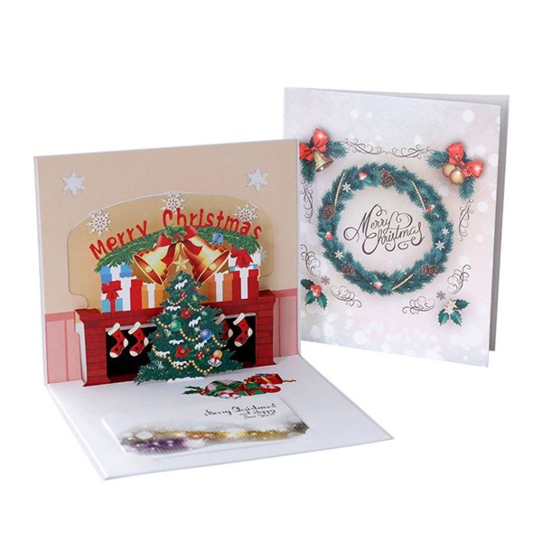 God Jul Pop Up-kort, 3D Pop Up Hilsenkort til Jul, Pop Up Jul
