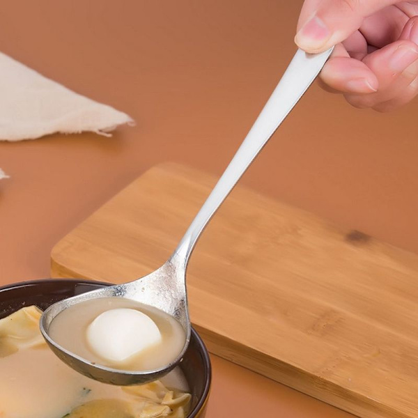 Liten slev för såser, serveringsslev i rostfritt stål, silver, medium storlek