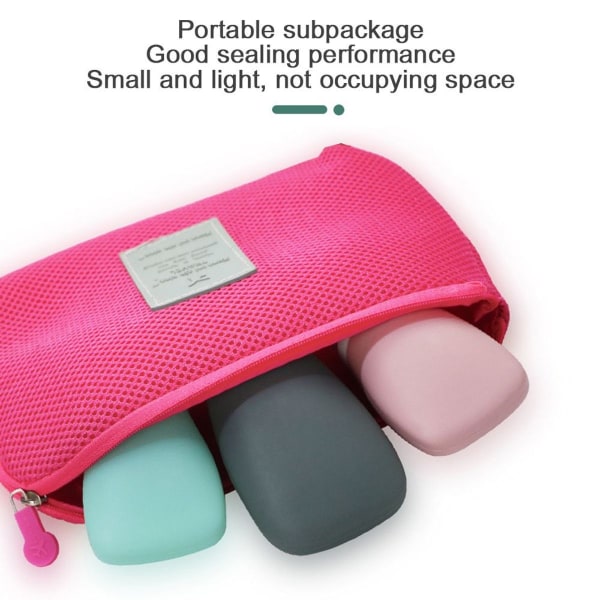4-delers Silikon Subfill Set Portable Travel Set Soft Green KLB