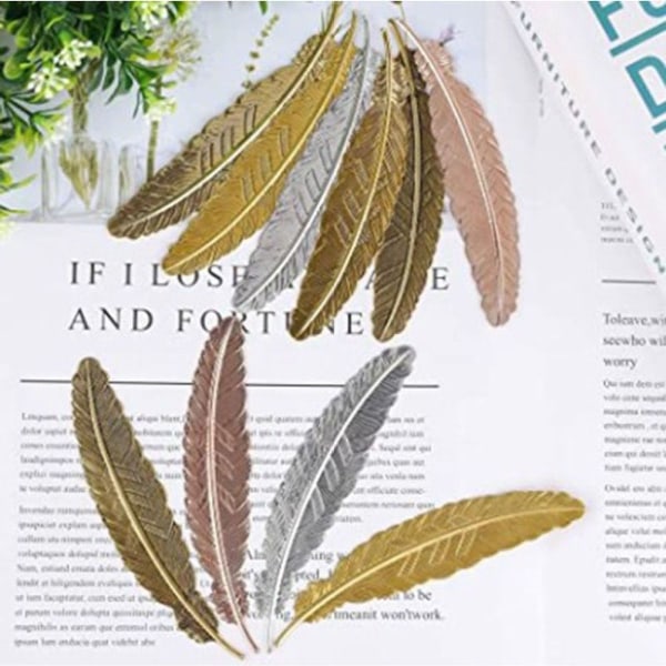 Metal Feather Bookmarks Simple Elegant and Thin Feather-shaped Bookmarks KLB