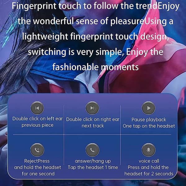 Langattomat Bluetooth-kuulokkeet, vedenpitävät, HiFi, TWS True