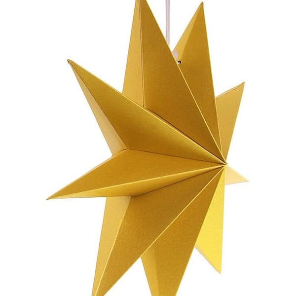 Foldbare stjerner, 30 cm 9 punkter julestjerne papir stjerner sett for juletre KLB