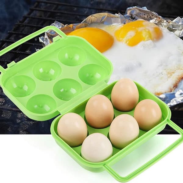 Plasteggbeholder, eggboks, plastlagringsboks med håndtak,