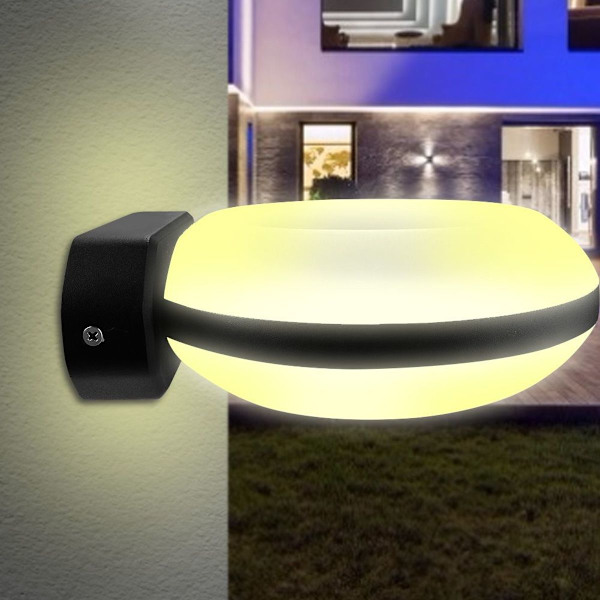 LED væglampe, varm hvid, vandtæt, til indendørs brug KLB