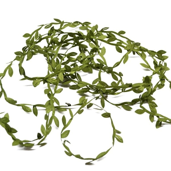 Silkeklud Blad Krans Dekoration Tilbehør Grønne Blade Rattan Blade Simulering DI